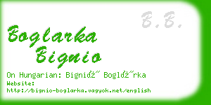 boglarka bignio business card